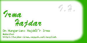 irma hajdar business card